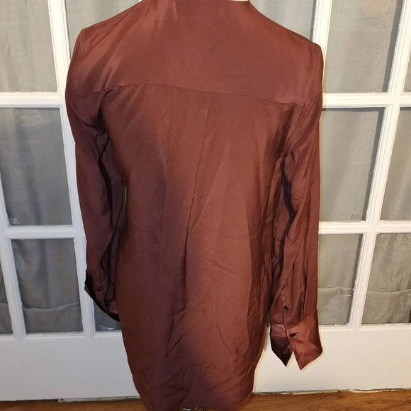 Rag & Bone Womens Max Long-Sleeve Silk Charmeuse Blouse Medium - Picture 2 of 5